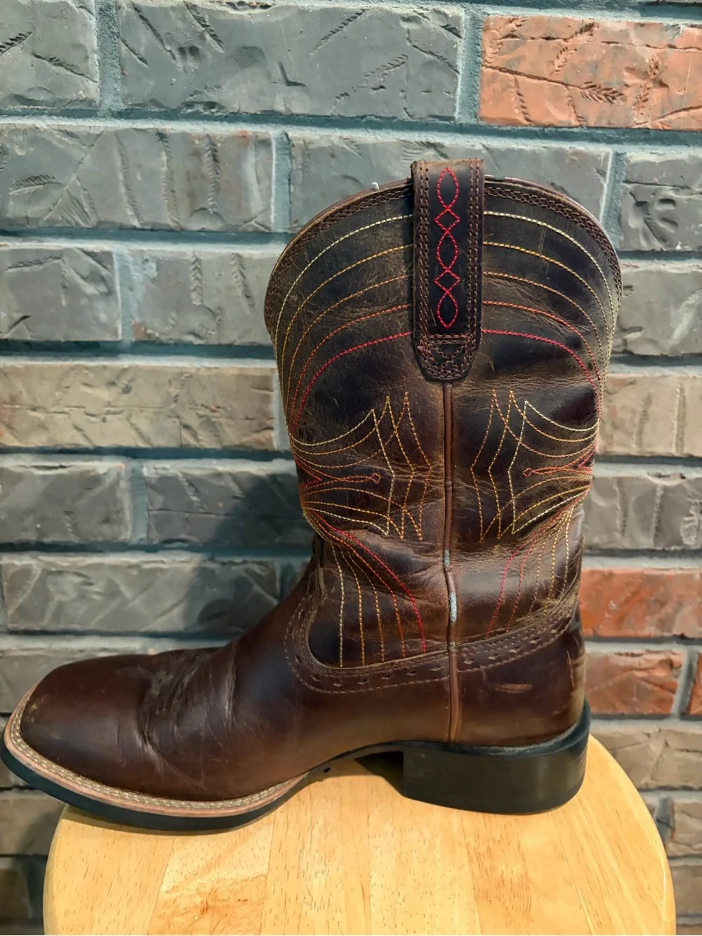 Ariat Men’s Western Square Toe Dark Brown Boots Size 8.5D